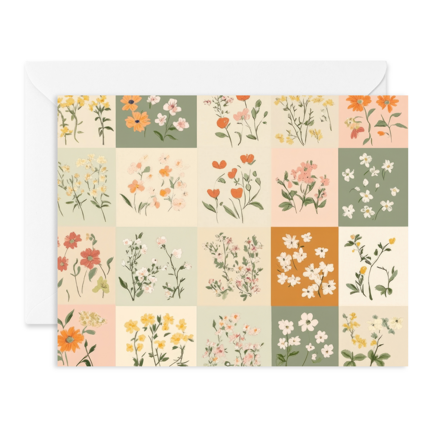 Floral Squares Note Card Box