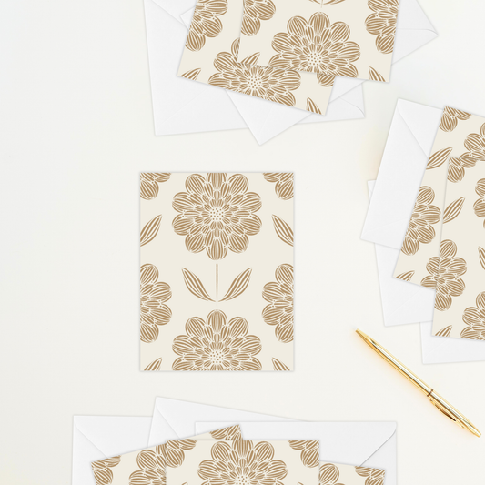 Neutral Large Blooms Card Box - Note Cards
